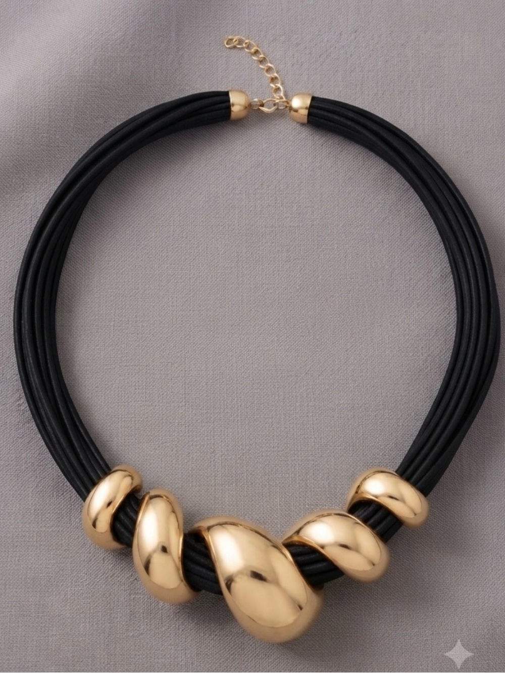 Vintage Italian Choker Necklace 18K Yellow Gold Vermeil Massive Very Heavy
